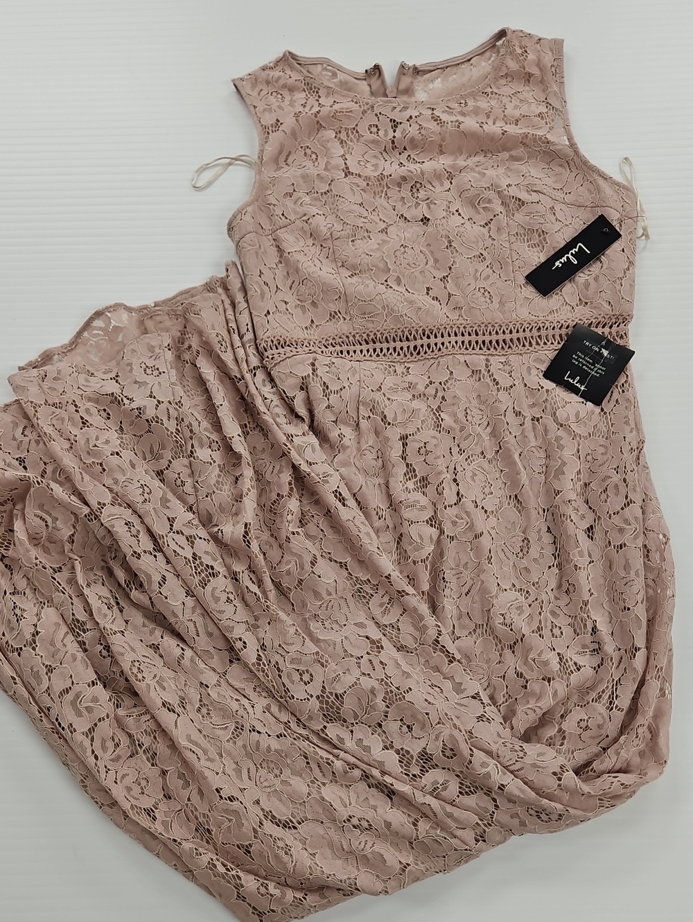 Lulu's Blush Pink Lace Maxi Detail Dress